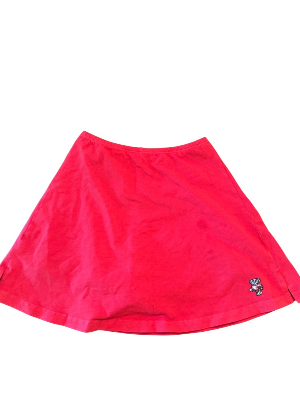 L.A. Apparel Women’s Red A-Line Skirt with Embroidered Badger